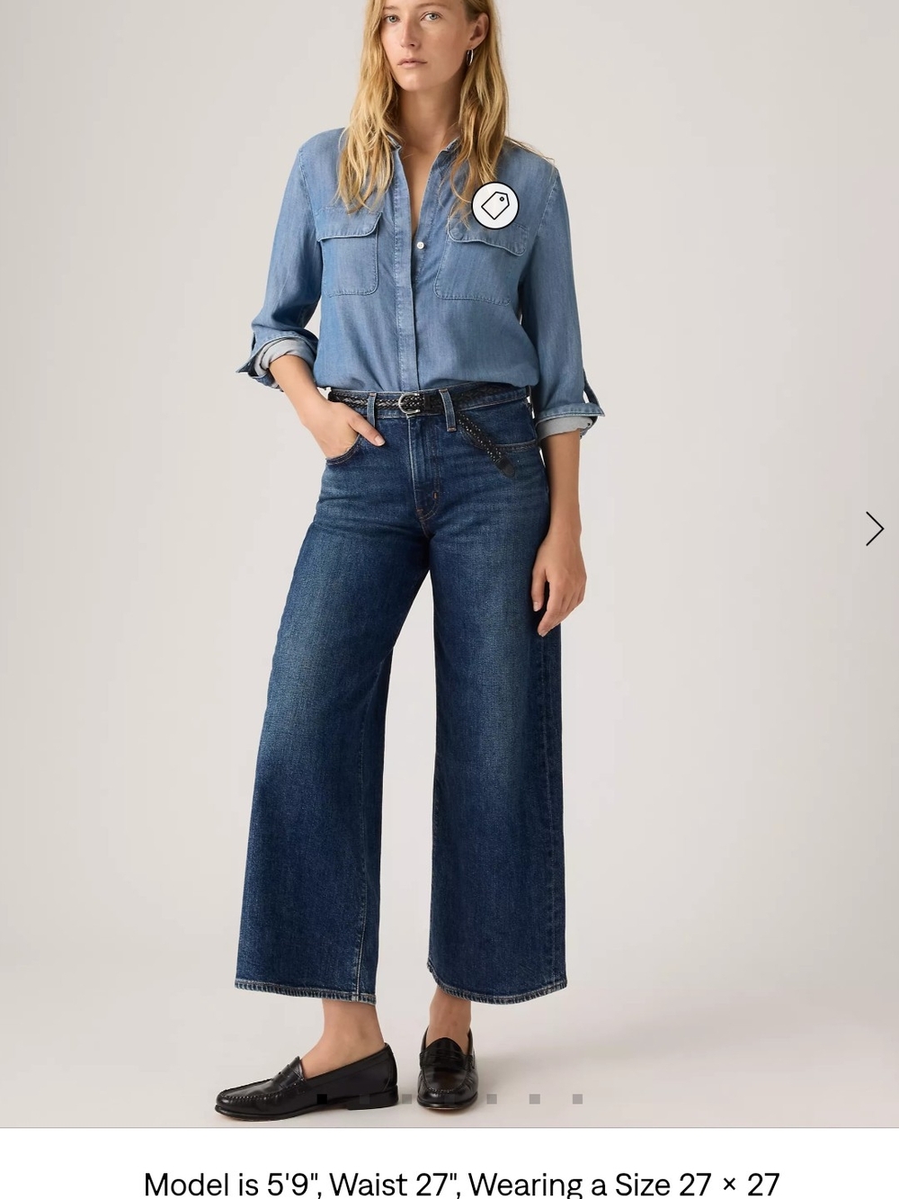 Levi's Premium 728 High Rise Wide Leg Jeans Women's 31x32 Dark Wash Nwt